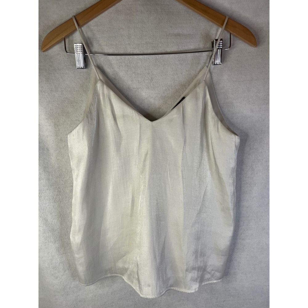 MNG basics women's XS white spaghetti strap shimmery top